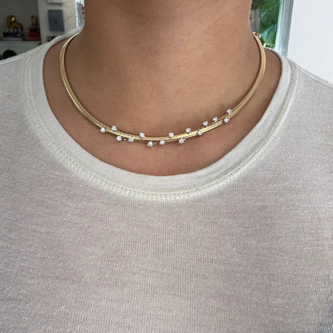 Vintage Diamond Sliding Omega Necklace, by Jabel