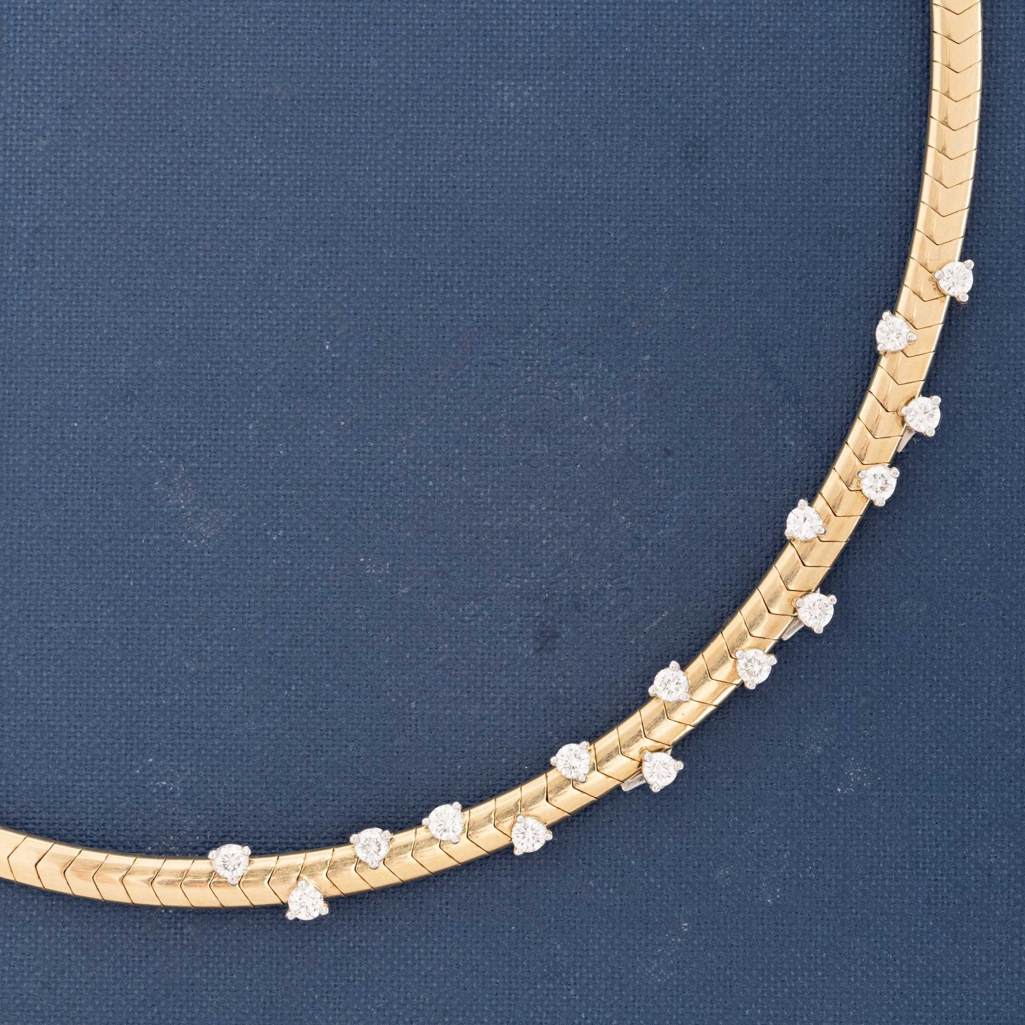 Vintage Diamond Sliding Omega Necklace, by Jabel