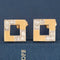 Vintage Diamond Square Frame Stud Earrings