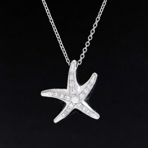 Vintage Diamond & Starfish Pendant by Elsa Peretti for Tiffany & Co.