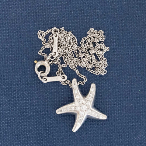 Vintage Diamond & Starfish Pendant by Elsa Peretti for Tiffany & Co.