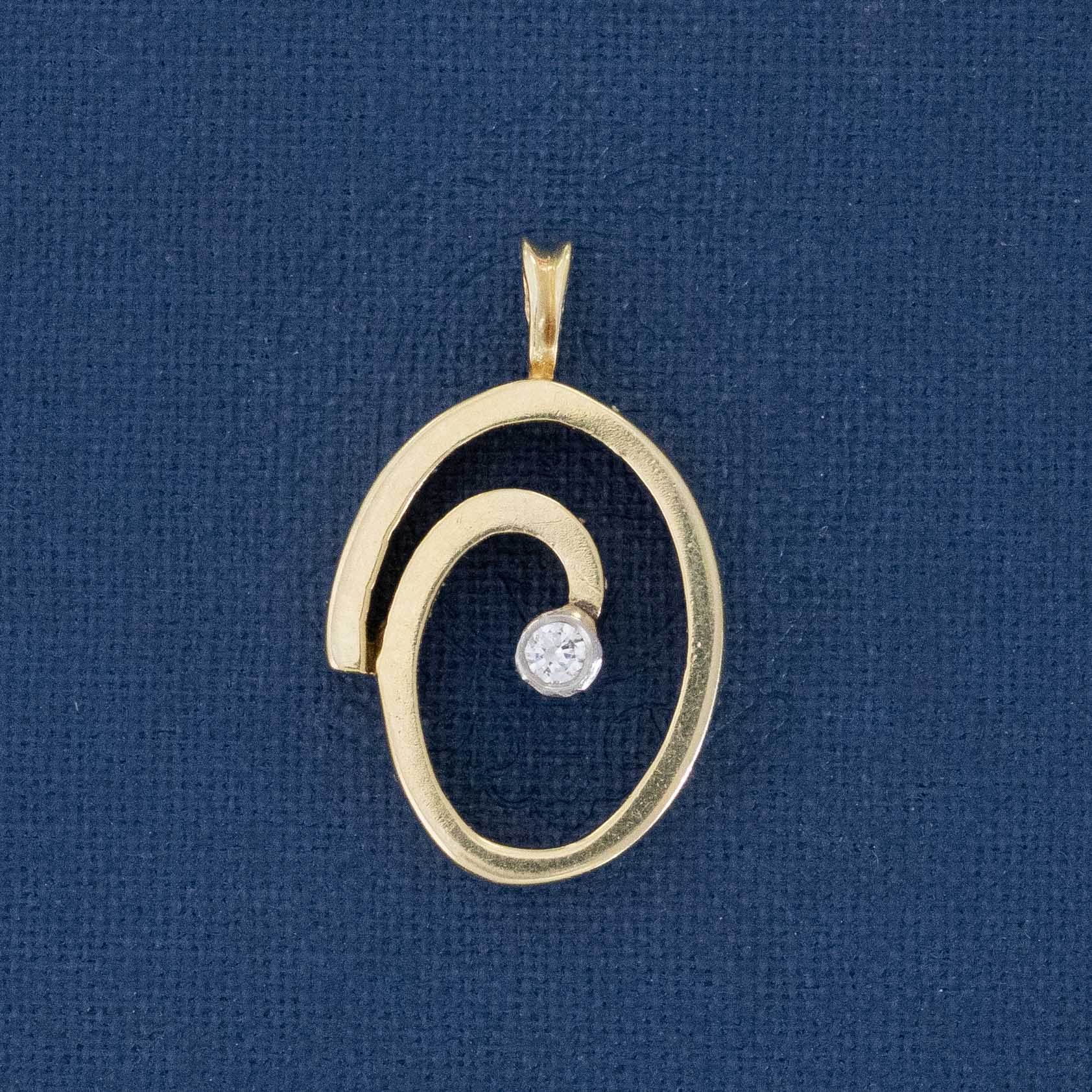 Vintage Diamond Swirl Pendant