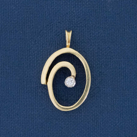 Vintage Diamond Swirl Pendant