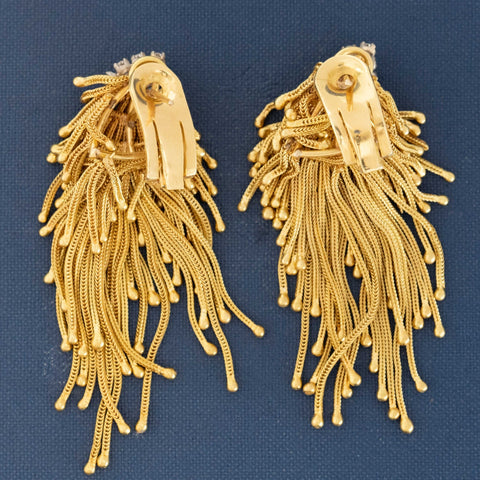 Vintage Diamond Tassel Drop Earrings