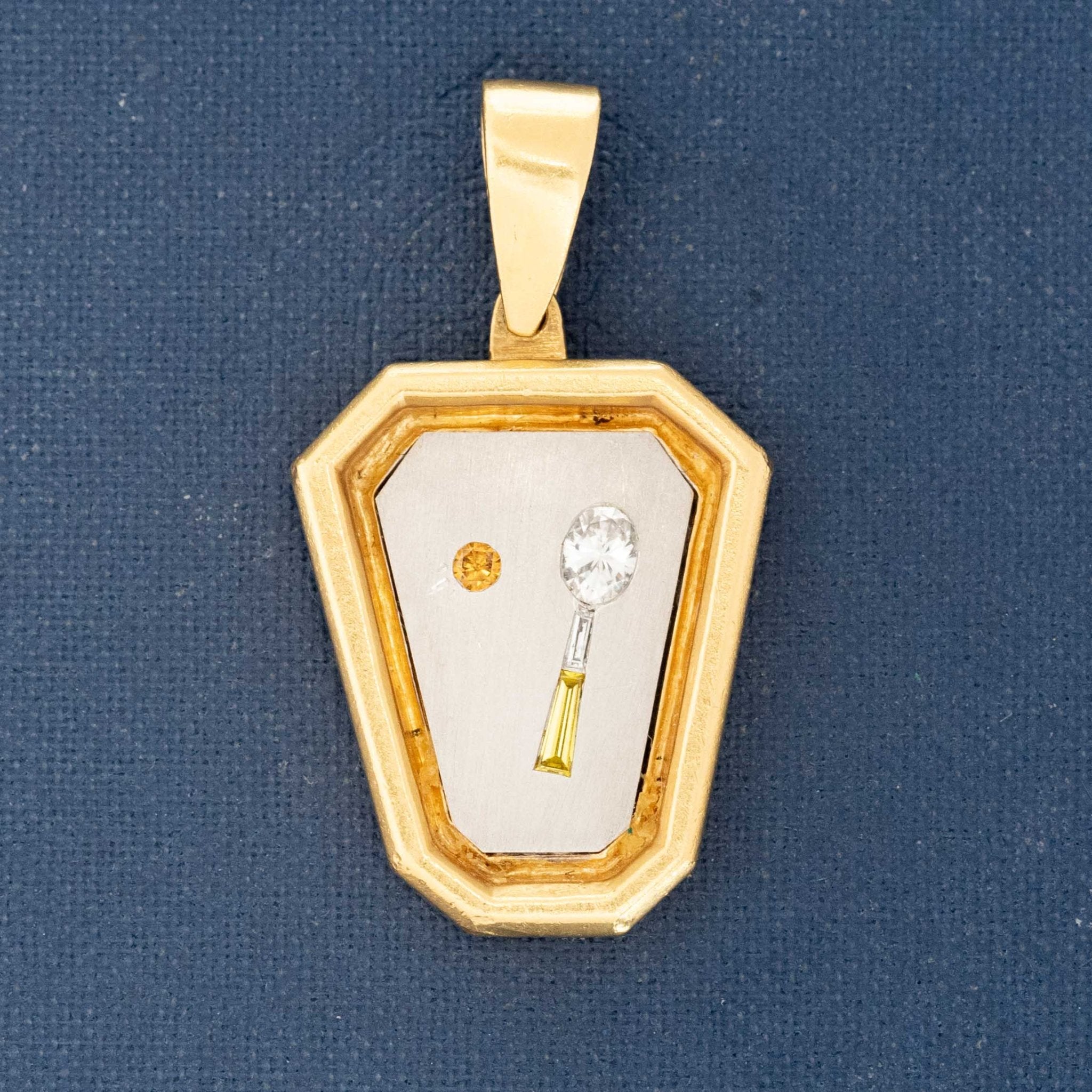 Vintage Diamond Tennis Racquet & Ball Pendant