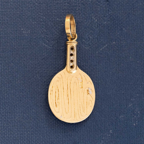 Vintage Diamond Tennis Racquet Charm/Pendant