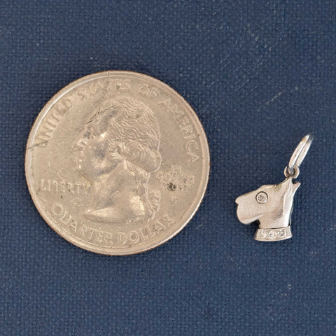 Vintage Diamond Terrier Dog Charm