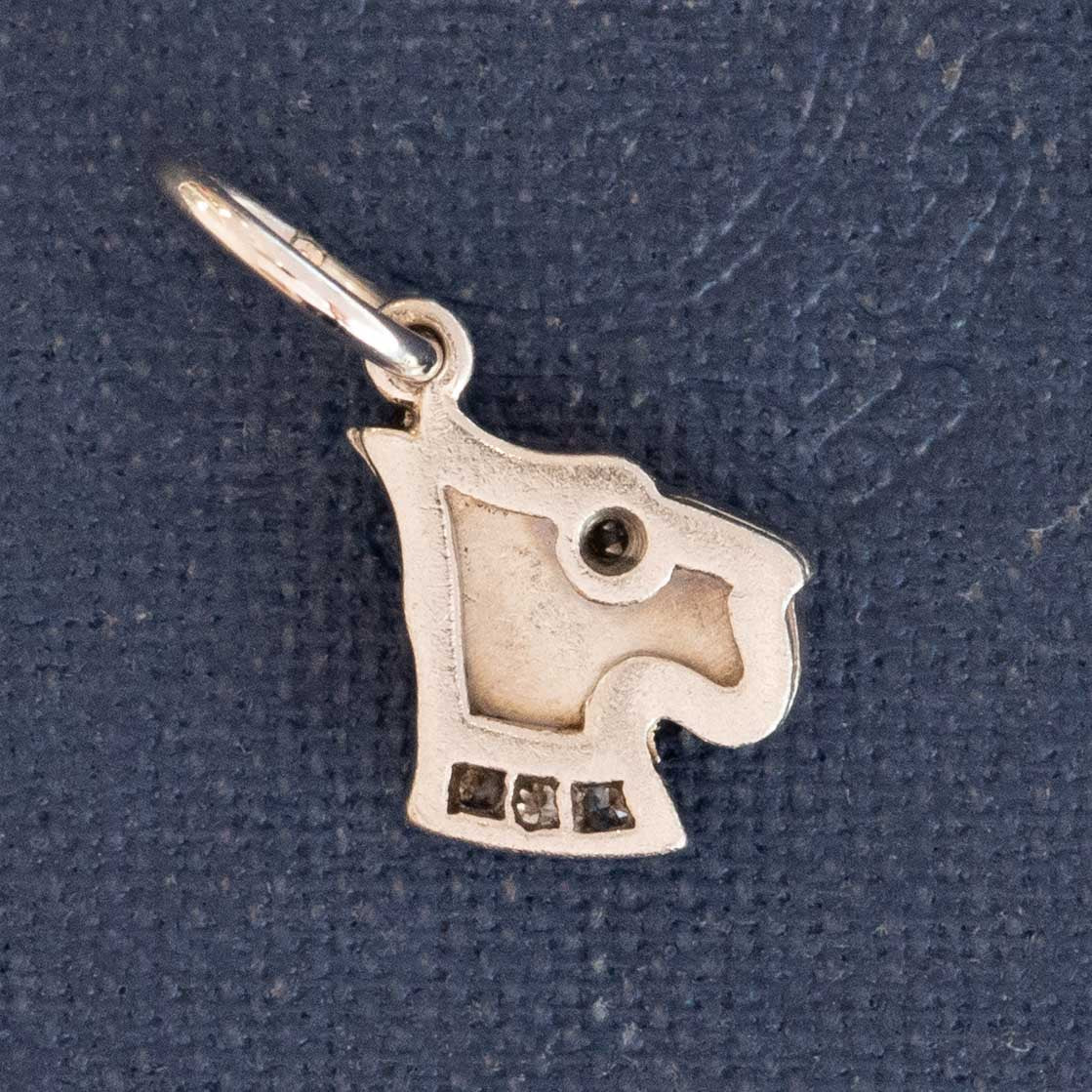 Vintage Diamond Terrier Dog Charm
