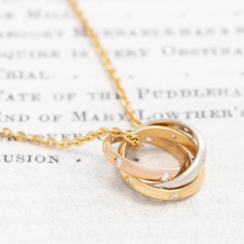 Vintage Diamond Trinity Charm Necklace, by Cartier