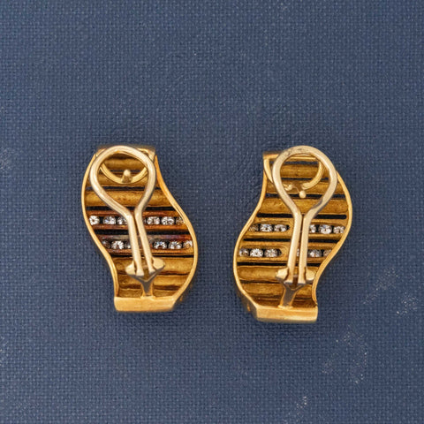 Vintage Diamond Wave Earrings