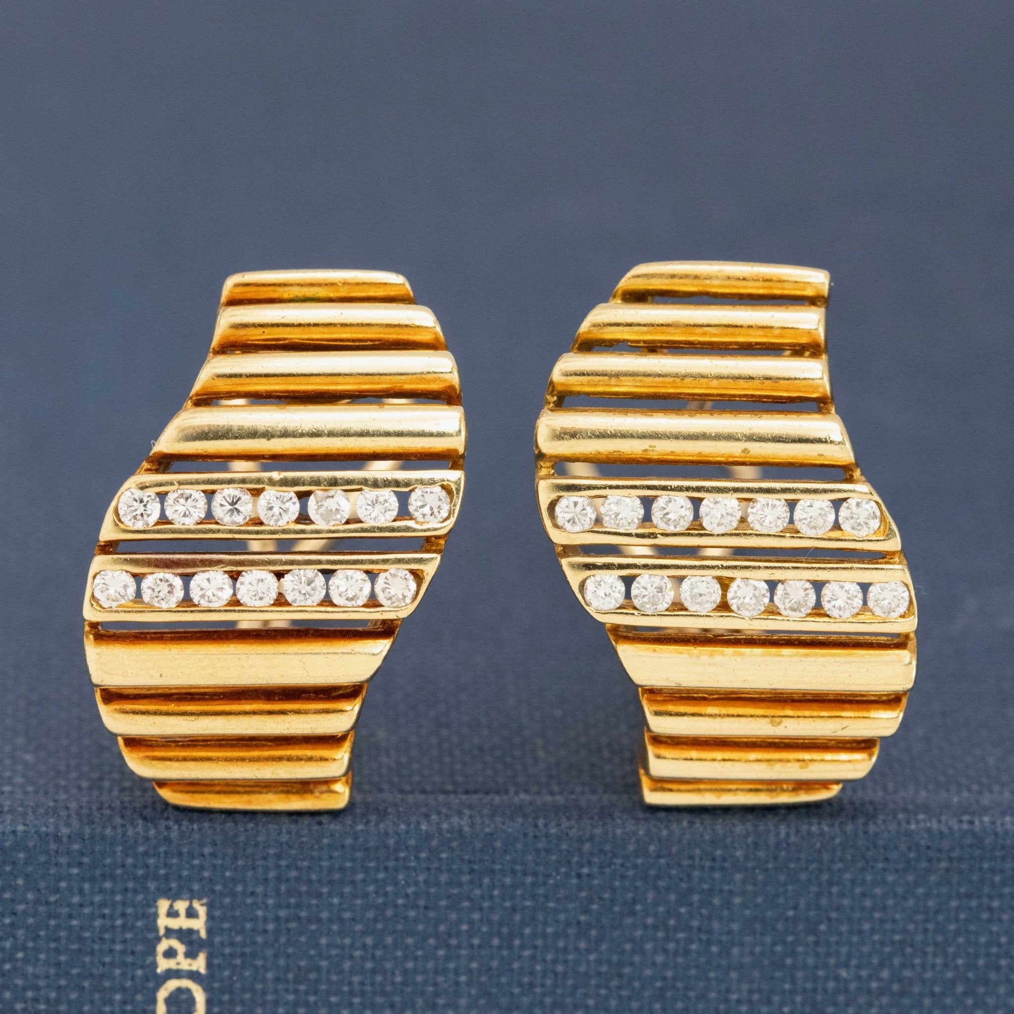 Vintage Diamond Wave Earrings