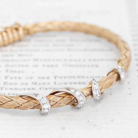 Vintage Diamond Wrap Bracelet, Italian
