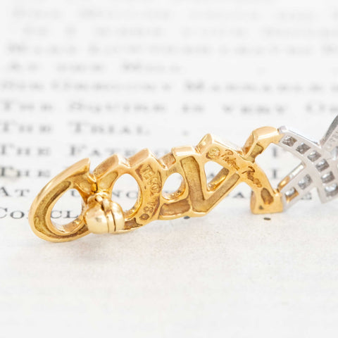 Tiffany vintage XXX OOO brooch in yellow gold and diamond detail
