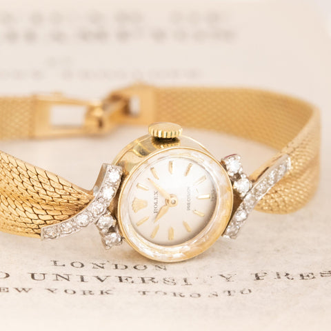 Vintage Diamond Yellow Gold Cocktail Watch by Rolex