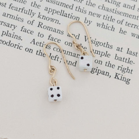 Vintage Dice French Wire Earrings