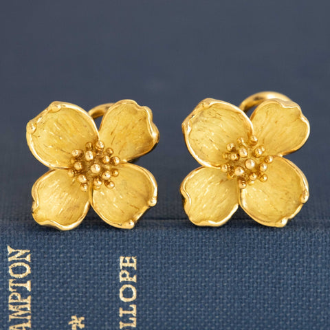 Vintage Dogwood Flower Earrings, by Tiffany & Co.