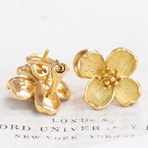 Vintage Dogwood Flower Earrings, by Tiffany & Co.