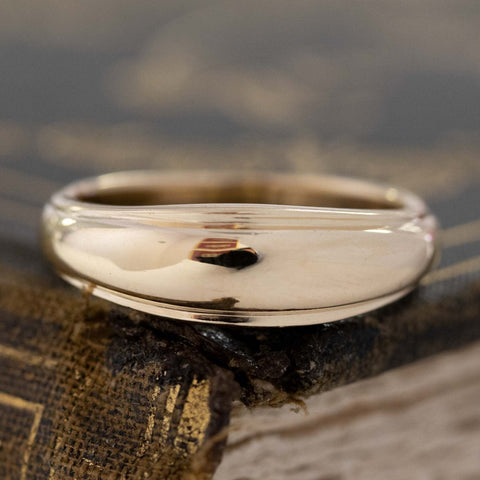 14kt classic yellow gold Vintage Dome Orange Blossom Band by Designer Taub