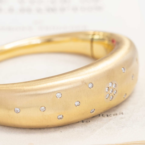 Vintage Diamond Domed Bangle