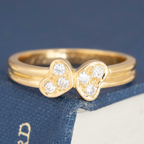 Vintage Double Heart Diamond Ring, by Cartier