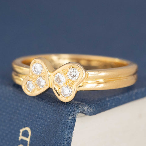 Vintage Double Heart Diamond Ring, by Cartier