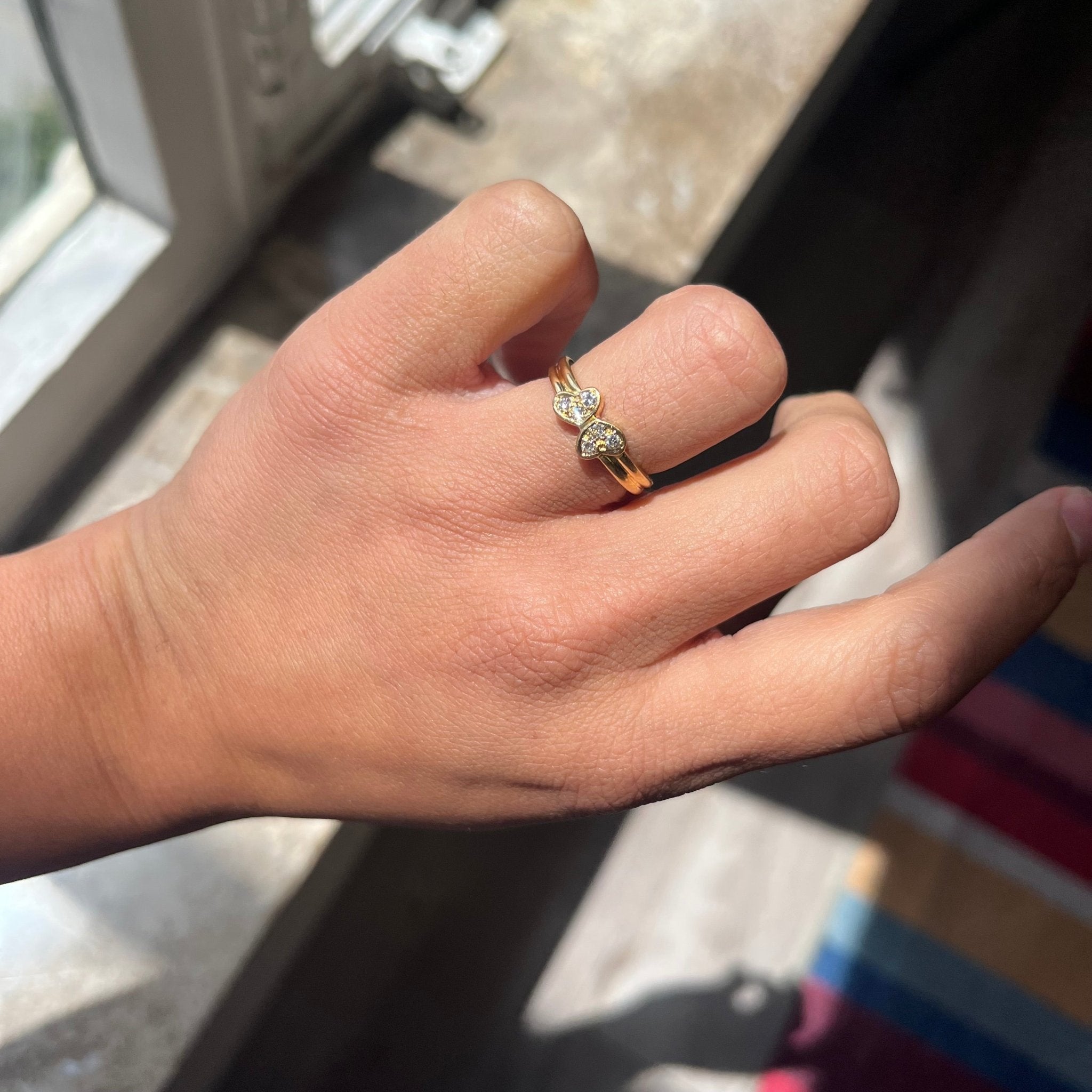 Vintage Double Heart Diamond Ring, by Cartier