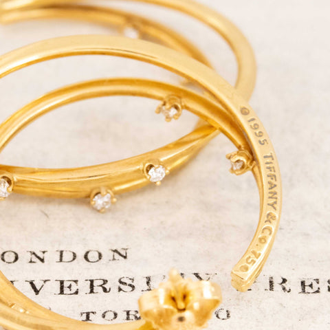 Vintage Double Hoop Diamond Earrings by Tiffany & Co.