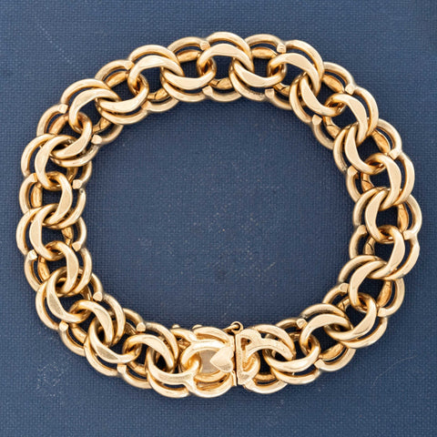 Vintage Wide Double Link Chain Bracelet