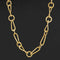 Vintage Elongated Hammered Link Chain Necklace, Italian