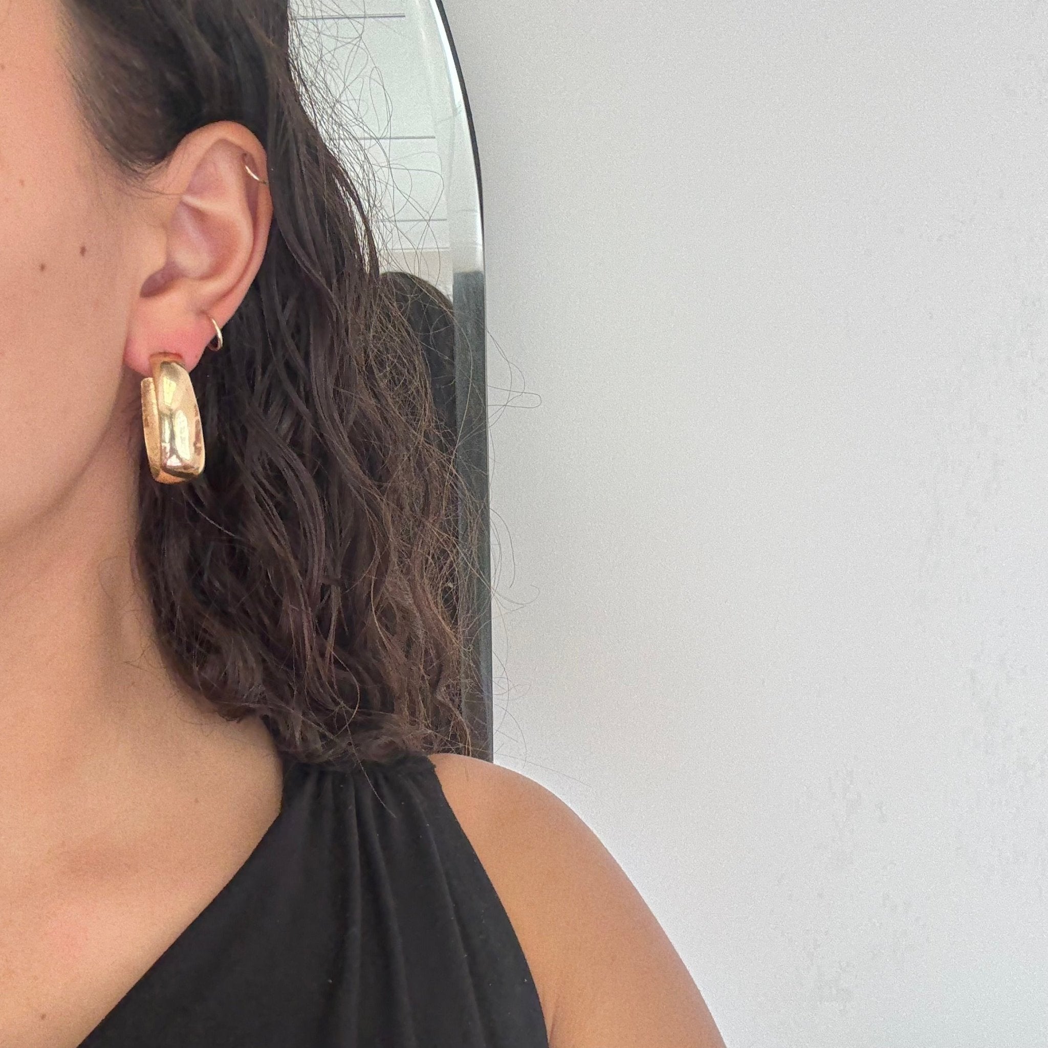 Vintage Elongated Hoop Earrings