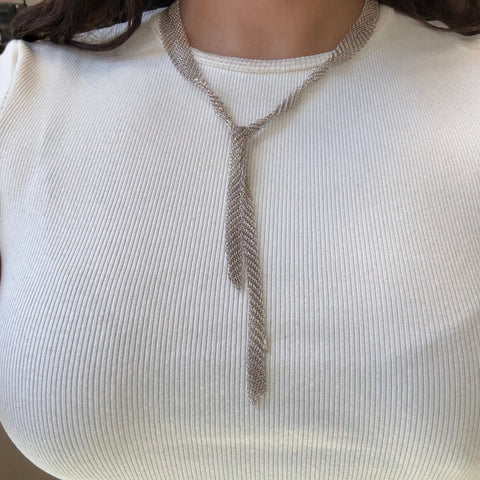 Tiffany & Co. Elsa Peretti silver mesh collar necklace