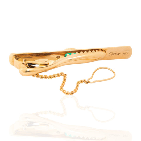 Vintage Emerald & Diamond Tie Clip, by Cariter