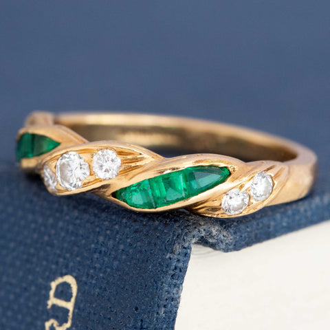 Vintage Emerald & Diamond Twist Band, by Tiffany & Co.