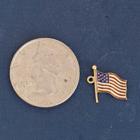 Vintage Enamel American Flag Charm