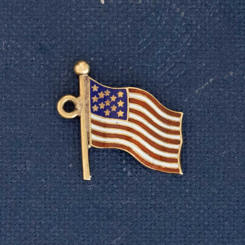 Vintage Enamel American Flag Charm