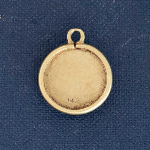 Vintage Enamel American Flag Circular Charm
