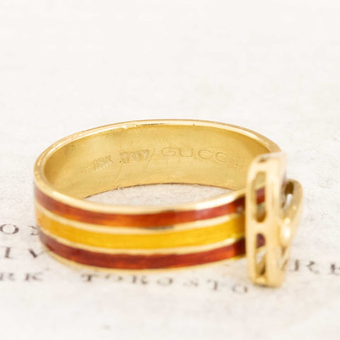 Vintage Enamel Buckle Band by Gucci