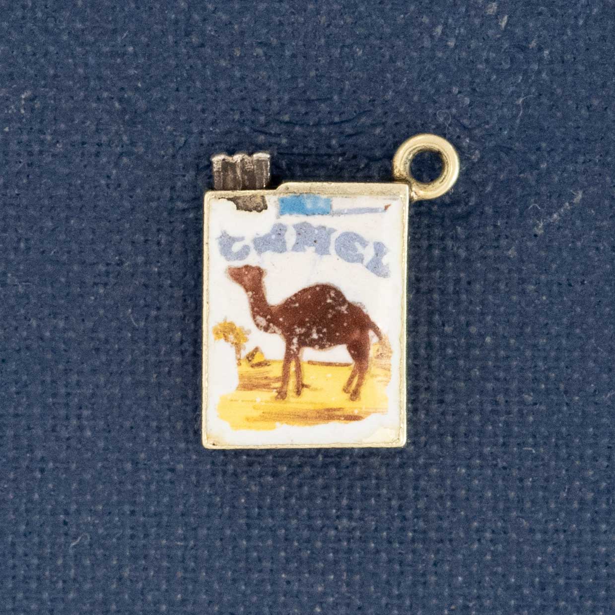 Vintage Enamel Camel Cigarette Box Charm