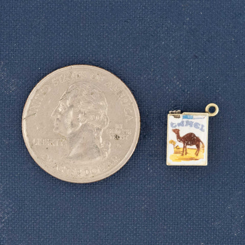 Vintage Enamel Camel Cigarette Box Charm