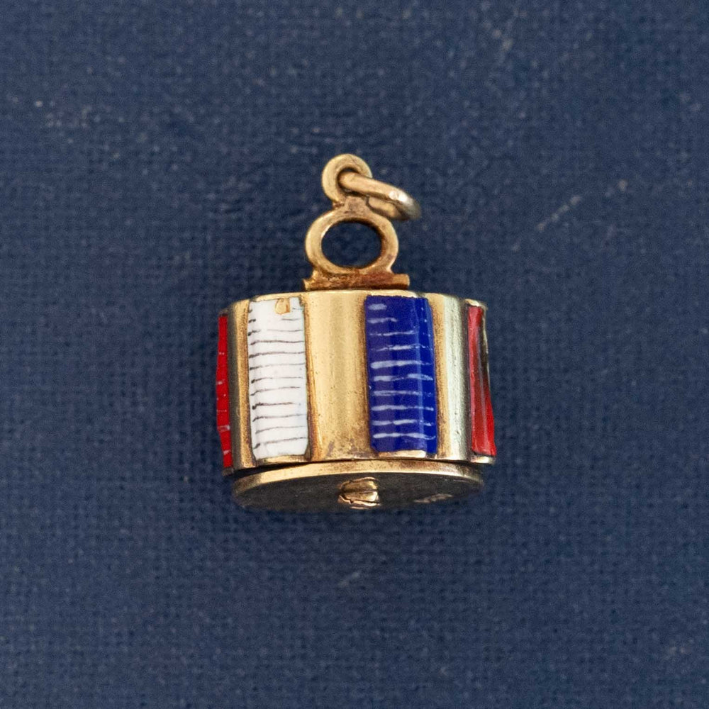 Vintage Enamel Chip Caddy Charm