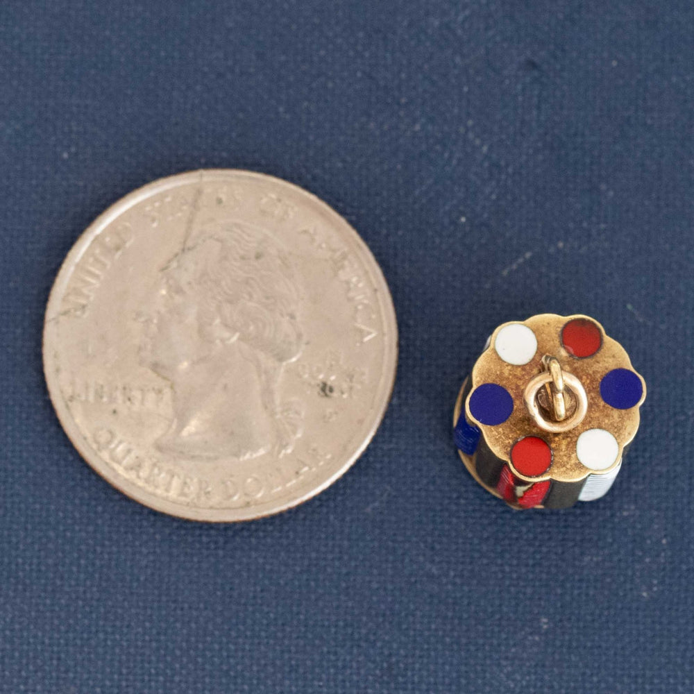 Vintage Enamel Chip Caddy Charm