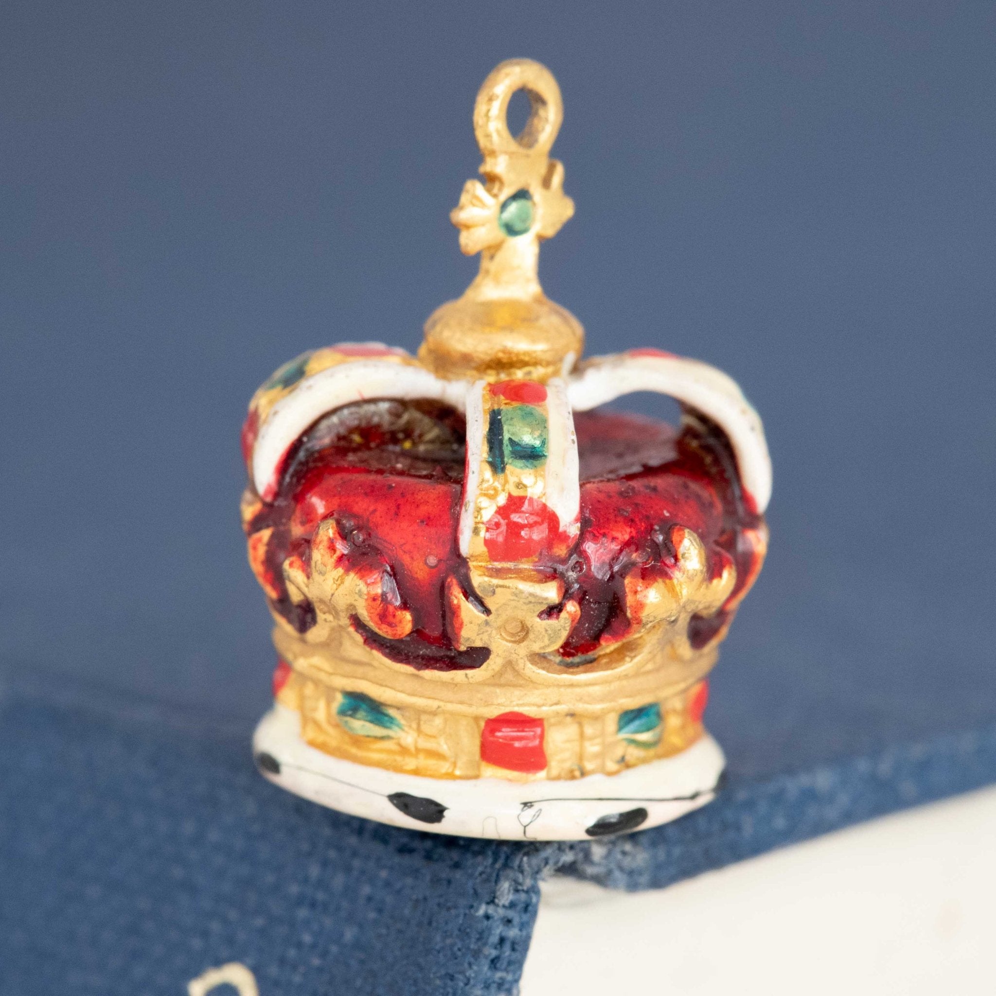 Vintage Enamel Crown Charm