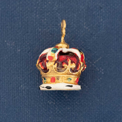 Vintage Enamel Crown Charm