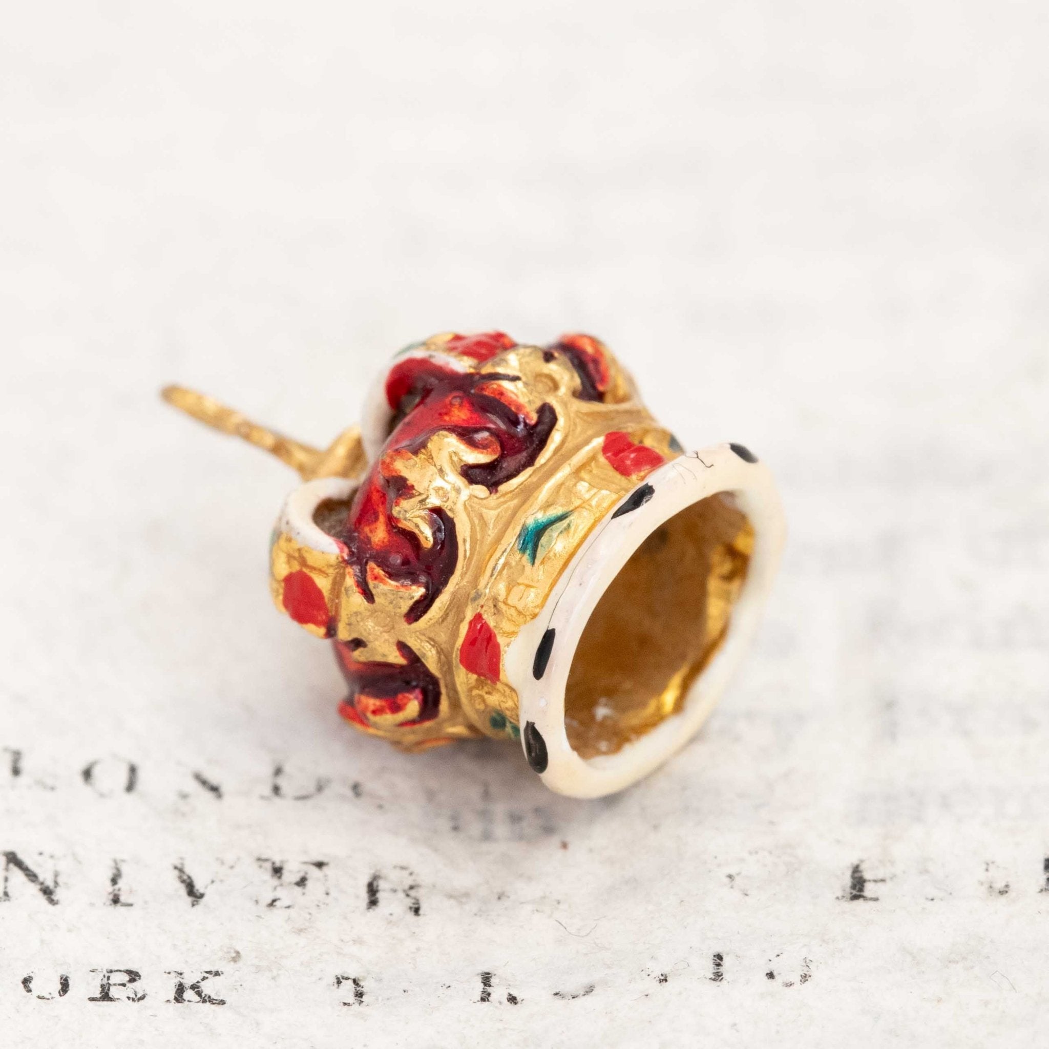 Vintage Enamel Crown Charm