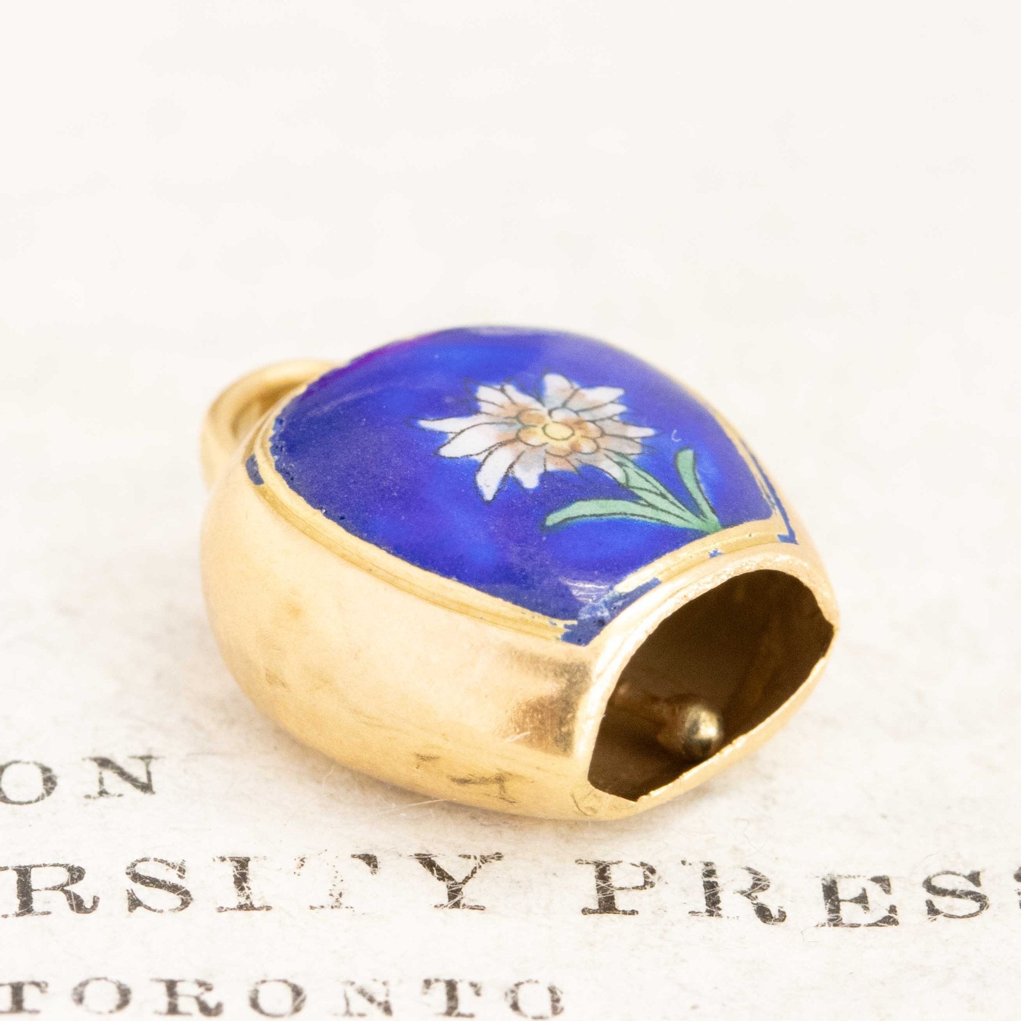 Vintage Enamel Flower Bell Charm