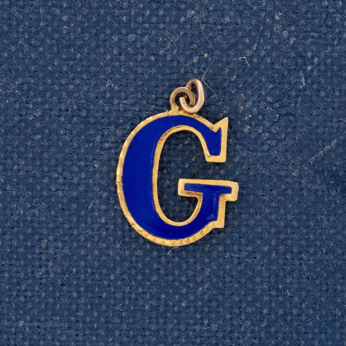 Vintage Enamel G Letter Charm