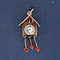Vintage Enamel Heart Cuckoo Clock Charm