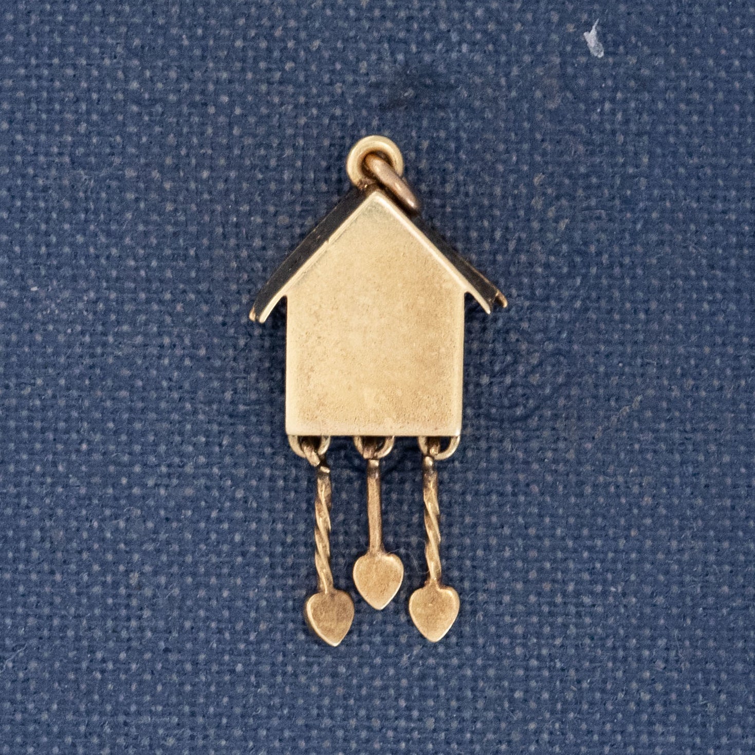 Vintage Enamel Heart Cuckoo Clock Charm