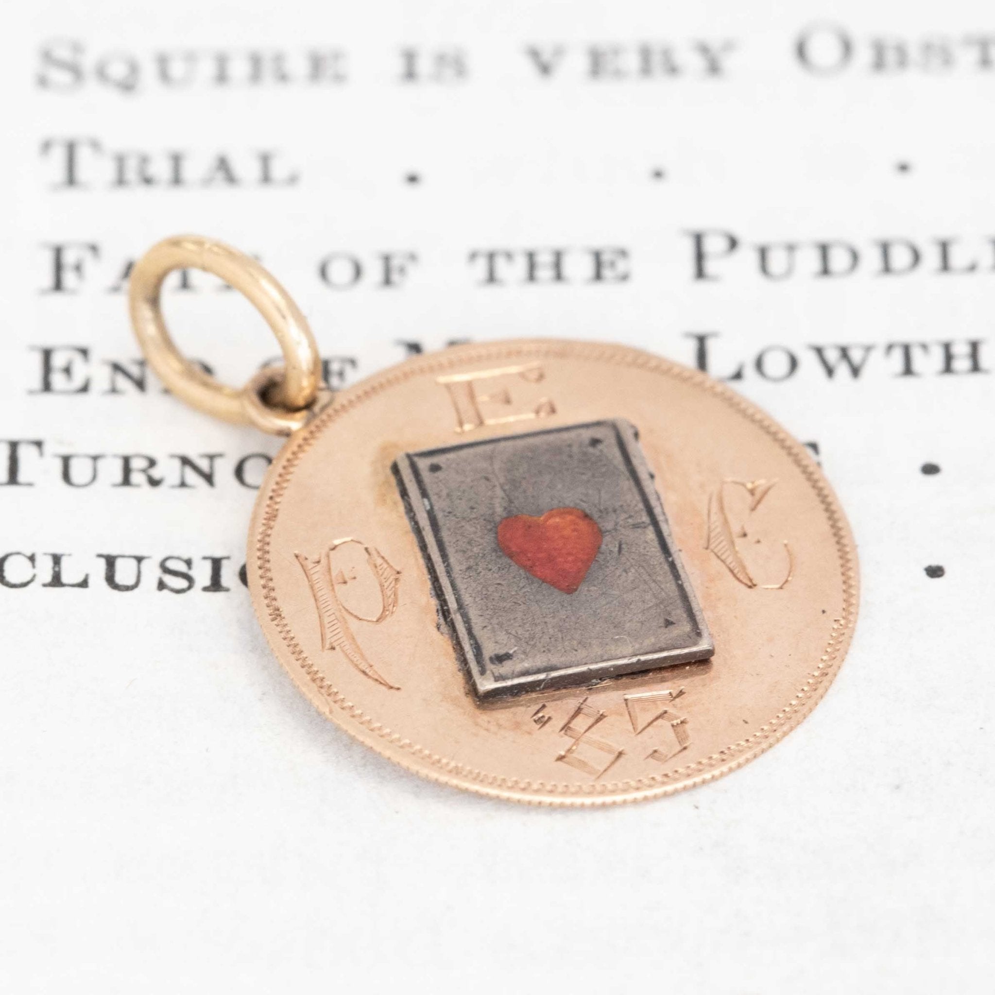 Vintage Enamel Heart Medallion
