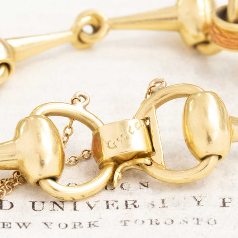 Vintage Enamel Horsebit Bracelet by Gucci
